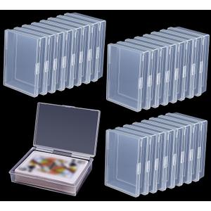 24 Pack Playing Card Case Holder, Clear Plastic Card Deck Boxes, Snaps Closed
