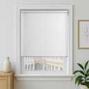 Cordless Tear Down Free-Stop Room Darkening Shade - 34 Inch Width, 72 Inch Length Cord-Free Light Filtering Horizontal Mini Vinyl Windows Blinds for Interior by Achim Home Decor, White