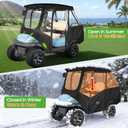 10L0L Golf Cart 4 Passenger Enclosure for Club Car Precedent Short Roof 57.5" Deluxe 600D Golf Cart Heavy Duty Rain Cover with 4 Zipped Doors Clear PVC Windows (Latest Improved Version)