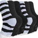 Mens Slipper Socks with Grippers, Winter Gift Warm Thermal Fuzzy with Non Slip Floor Home Socks US 9-12 ((Snowflake Grips) Paw Collection)