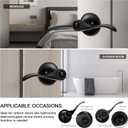 Privacy Door Lever Heavy Duty, 6 Pack Matte Black Left/Right Door Handles Reversible Wave Style Keyless Handing Lever, Bathroom and Rooms Privacy Door Lock