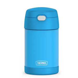 THERMOS FUNTAINER Insulated Food Jar, 16 Ounce, Kid Friendly Thermos Food Jar with Foldable Spoon, Denim Blue (16 Ounces, Blue)