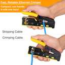 Solsop Pass Through RJ45 Crimp Tool Kit All-in-One Ethernet Crimper Cat7 Cat6 Cat5 Crimping Tool with Network Cable Tester, 50-Pack Cat6 RJ45 Pass Through Connector, 50-Pack Connector Boots