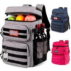 Tactical Backpack Cooler, Soft Lightweight Leakproof Cooler Backpack, Insulated Cooler Bag, Portable Soft Cooler Bag Waterproof for Beach, Travel, Camping, Picnic, Hiking