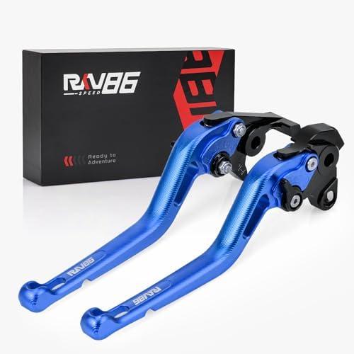 RKV86 Motorcycle Brake Clutch Levers Long Adjustable CNC for Honda CBF1000 (06-09), VFR750 (91-97), VF750S Sabre (82-86), VFR800/VFR800F (02-20), VTR1000F Firestorm (98-05) Blue