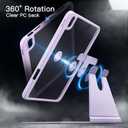 JETech Rotating Case for iPad (A16) 11th/10th Generation (2025/2022) with Pencil Holder, 360 Degree Rotation Protective Stand Cover Clear Back, Auto Wake/Sleep (Light Purple)