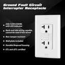 2 Pack GFCI Outlets 20 Amp, Non-Tamper Resistant, Decor GFI Receptacles with LED Indicator, Ground Fault Circuit Interrupter, Wallplate Included, ETL Listed, White