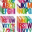 2 x Bulletin Board Letter Stickers - 350 Pcs 20 Sheets Vinyl Alphabet Stickers Waterproof,Self Adhesive Decals for DIY,Window,Door,Bike,Car,Laptop,Scrapbook,Truck,Water Bottle(3In&4In Multicolor)