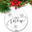 I Smell Snow Christmas Ornament, Winter Festival Xmas Tree Dorm Room Present Decor Gift (C1)
