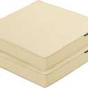 Outdoor Chair Cushions 22 x 22 Inch Water Resistant Patio Chair Cushions with Tie 3 Year Color Fastness Thick Outdoor Seat Cushion for Garden Lawn Patio Furniture Beige Set of 2