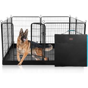 PJYuCien Dog Playpen Plus Storage Bag, 31.3" H 8 Panels Puppy Pen with Square Bottom, Heavy Duty Dog Fence for Puppies/Small Dogs