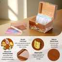 Valentine's Day Gifts for her, 3 * 5 Solid Wood Index Card Organizer Friendship Bracelet Box with Transparent Acrylic Top Cover Gift for Christmas & New Year Comes with 100 Guide Cards
