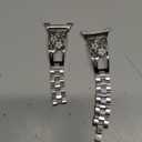 Stainless Steel Women Bling Bracelet Bands Compatible with Samsung Galaxy Watch 8 40mm 44mm Classic 46mm Metal Wristbands (Silver)