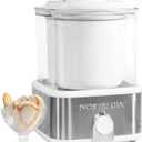 Nostalgia Electric Ice Cream Maker with 2-Qt Double Insulated Gel Canister & Stainless Steel Base - Makes Sorbet, Soft Serve, and Frozen Yogurt - White