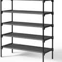 Kitsure Shoe Rack - Non-Woven Shoe Rack Shelf, Shoe Organizer for Closet, Entryway, Garage & Corridor, Stackable Shoe Shelves, 27.5" Wide - 5 Tier, Black