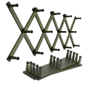 SKOLOO Hat Rack for Wall with 14 Hooks, Pack of 2, Solid Wooden, Modern, Expandable Coat Rack Wall Mount for Coats, Hats, Bags, Baseball Caps, Dark Walnut Color