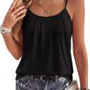 Zeagoo Womens Camisole Tank Tops Summer Adjustable Spaghetti Strap Loose Flowy Sleeveless Shirts Beach Vacation Clothes (Black, S)