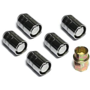 Rugged Ridge | Wheel Lug Nut Lock Kit, 5 Piece, 1/2-20 Thread, Chrome | 16715.20
