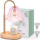 Flower Candle Warmer Lamp with Timer - Dimmable Electric Candle Warming Lamps, Adjustable Wax Melter Wamers Light for Jar Candles, Birthday Gifts for Women, Christmas New Home Decor
