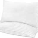 kingrest 100% Cotton Kids Size Bed Pillows for Sleeping, Set of 2,Soft and Supportive with Microfiber Filled, Hotel Collection, Cooling Pillows White