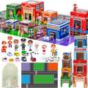 Cinrobiye Community Helpers Sorting and Stacking Set with Wooden Figures Traffic Signs Vehicles Modern City Mat Vehicle Preschool Learning Montessori Game Nesting Boxes for Boys Girls Birthday Gift