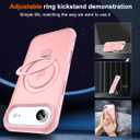 CHAOFEnG Magnetic Compatible with iPhone Air Case with Stand [Military Grade Drop Tested][Compatible with Magnet] Ring Translucent Slim Hard Back Soft Edge 17 Air Phone Case, Pink