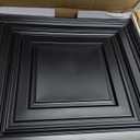 Landical 50 Pcs 2 x 2 ft Black PVC Plastic Drop Ceiling Tiles 24 x 24 x 0.8 Inch Ceiling Panels Decorative Cover 200 Sq. ft for Office Bathroom Living Room Bedroom