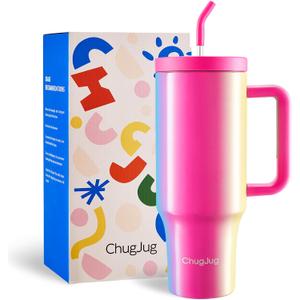2 x 40 oz Tumbler with Handle and Straw Lid, Reusable Leak-Proof Insulated Tumblers, Stainless Steel Coffee Tumbler Cups Pink, Travel Mug for Home Office, Keep Cold 34Hrs, Cup Holder Friendly(Gala Shine)