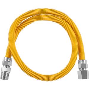 Efield 36-Inch Flexible Gas Line Connector, 1/2" MIP x 1/2" FIP Brass Adapter, Stainless Steel Gas Hose, Yellow,(HOSE074)