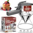 Stainless Steel Pancake Batter Dispenser, 40oz Batter Dispenser with Squeeze Handle, Great for Pancakes, Cupcake, Waffle or Any Baked Goods, Durable, Leak-Free, Space Gray