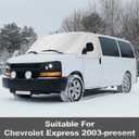 Windshield Sun Shade for 2003-2026 Chevrolet Chevy Express 1500 3500 4500/ GMC Savana, External 5-Layer Reflective Sunshade for 2003-2026 Chevrolet Express 1500 3500 4500