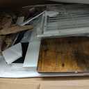 DWANTON Dog Crate Furniture with Cushion, Wooden Kennel Table with Double Doors, Indoor Dog House, Small/Medium/Large Size, 27.2" L, White+Rustic Brown