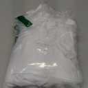 YMDUCH Women's Sexy Deep V Neck Cap Sleeve A-line Mini Club Party Dress (Medium, White)