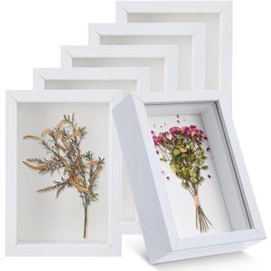 6 Pack 4 x 6 Inches Shadow Box Frame, Small Wood Frame Memory Display Cases,1.2in Depth Picture Frame Case for Dried Flowers, DIY Craft, Memorabilia, Medals and Photos