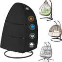 Zettum Egg Chair Cover - Double Seat Hanging Egg Chair Cover, Waterproof Outdoor Hanging Chair Covers, 600D Heavy Duty Covers for Patio Wicker Swing Chairs, 66 x 43 x 68 Inch