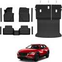 Floor Mats for Mazda CX-30 2020-2025, All Weather Floor Mats Trunk Cargo Liner with Backrest Protectors and Door Sill Guards Accessories, Full Coverage Set