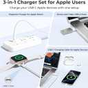 Basesailor Magnetic Charger Adapter for Apple Watch 11 10,5W USB C Wireless Charger Dock,Multi Charging Kit with Type C Cable & USB A Converter for iWatch Series 9 8 7 SE Ultra,42 46 44mm, Silver