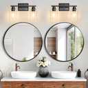 Unicozin 2 Light Bathroom Light Fixtures, Modern Vanity Lights Over Mirror, Black Wall Lamp with Clear Glass for Living Room Cabinet Bedroom Porch