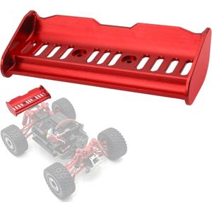 Metal Tail Wing Rear Spoiler Upgrade Parts Compatible with Hyper Go H14BM H16BM MJX 14209 14210 16207 16208 16209 16210 H16 M162 1/14 1/16 RC Car (Red)