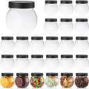 Tradder 24 Pcs Plastic Candy Jars with Lids 8.5 oz Wide Mouth Candy Containers Bulk for Cookie Buffet Coffee Party Laundry Kitchen