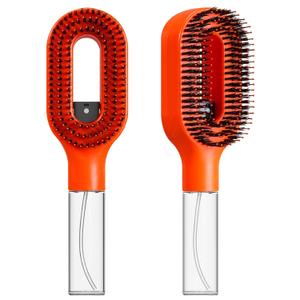 2-in-1 Detangler Hair Brush, With Built-In Mister Spray, Wet & Dry Detangling Brush for Curly, Wavy & Straight Hair | No-Tangle Anti-Frizz Hair Care Brush,Water Reservoir 50ml. (Orange)
