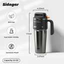 32 oz Tumbler with Handle and Straw, Vacuum Insulated Stainless Steel Travel Mug for Men, Gamer Cup with Push-button Lid, Tactical Gaming Setup Accessory, Fits in Cup Holder - Obsidian Black