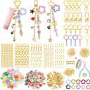 Ecoofor 364 Pcs Keychain Making Kit for Kids & Adults  Includes 20 Keychain Clips, 25 Extender Chains, 136 Charms, Beading Accessories, Jewelry Pliers  DIY Bag Charms & Jewelry Craft Kit Supplies (5 Styles Essential Set)