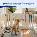 Clear Acrylic Dog Playpen with Door, Transparent Puppy Playpen for Small and Medium Puppies, Easy Assemble Pet Fence Indoor with Safety Lock (White, 35 x 35 x 22.4 Inch)