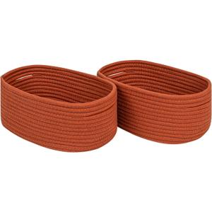 CubesLand Toys Closet Storage Organizer Baskets Bins for Cube Ogranizer/Shelving,Woven Basket for Organizing,Decor Basket for Living Room,Bedroom,Perfect for Pet Toy&Food Storage,2pack Brick Red (2pcs-Small Basket)