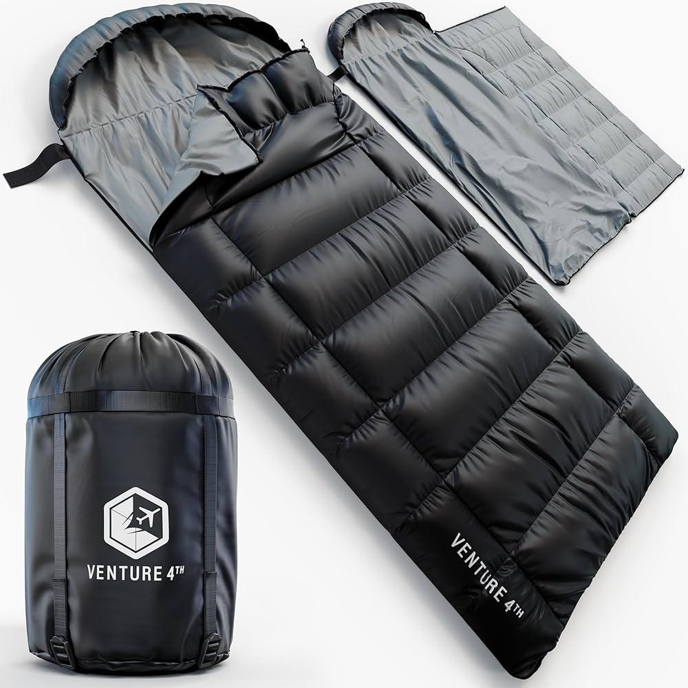 VENTURE 4TH 3-Season XL Backpacking Sleeping Bag, Camping Sleeping Bags For Adults & Kids - Lightweight, Comfortable, Water Resi