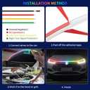 1797 LED Hood Light Strip RGB Dynamic Scan Start Up Car Exterior DRL Turn Signal Hoodbeam Kit Waterproof 71 Inches 12V