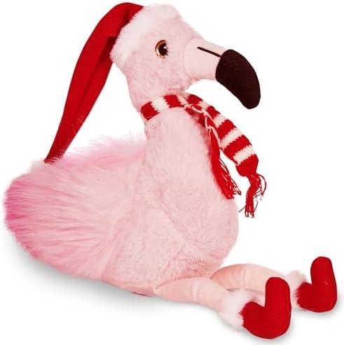 Bearington Pluma The Festive Flamingo Stuffed Animal, Christmas Flamingo, 8.5 Inch Flamingo Christmas Decoration, Ideal Holiday Stuffed Animal Gift for Toddlers, Kids & Teens