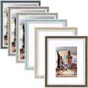 Daofary 8x10 Picture Frame Set of 6, Rustic Farmhouse Photo Frame, Display 5x7 with Mat or 8x10 Without Mat for Decorative on Wall Hanging and Tabletop Placement