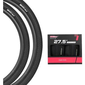 BWSHLF Replacement Mountain Bike Tires, 20/24/26/27.5/29Inch Size, 2 Pack Black Folding MTB Bicycle Tire, Black/Brown Side